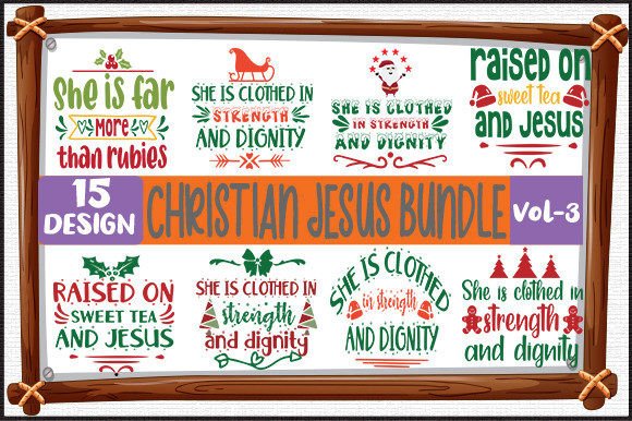 15 Christian Jesus Bundle: Graphics & Crafts