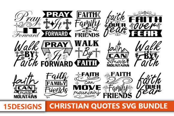 15 Christian Quotes Graphics & Crafts Bundle