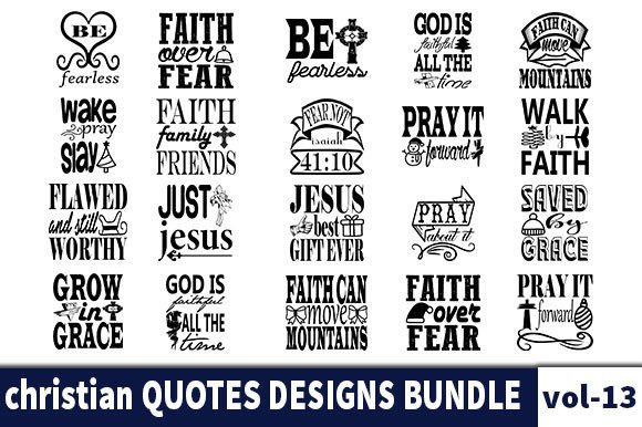20 Christian Quotes Bundle: Crafts & Graphics
