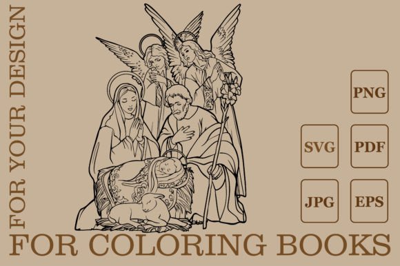 Christmas Christian Nativity Scene Jesus Graphics and Coloring Pages Amp