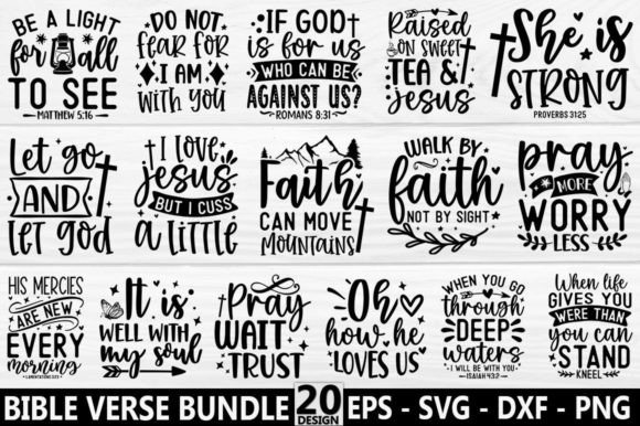 Faith Bible Verse Jesus SVG Bundle: Graphics for Crafts & Branding