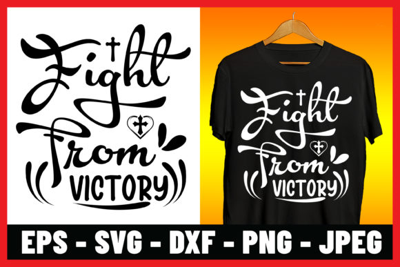 Fight from Victory SVG Lettering Design Graphics