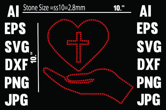 Jesus Christ Love Rhinestone Design Graphics for Print Templates
