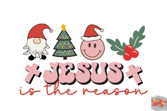 Retro Jesus is the Reason Sublimation Graphics for Crafts